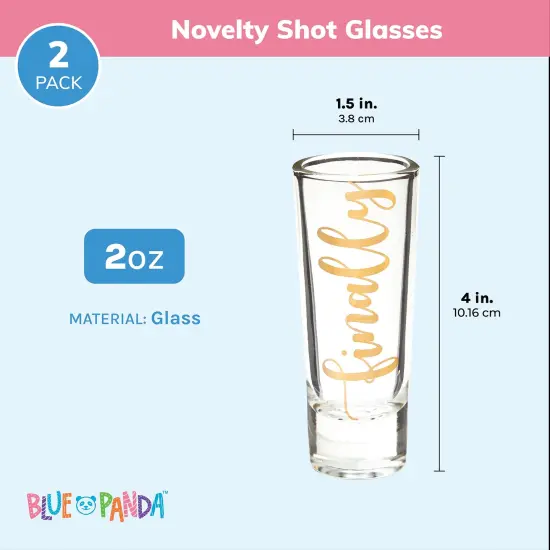 Novelty Shot Glasses for 21st Birthday Party, Finally 21 (2 oz, 2 Pack) Clear {3}
