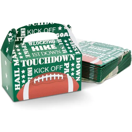 Blue Panda 24 Pack Football Gift Box, Unique Party Favor Boxes, Football Gift Bags for Sports Celebrations, Fun and Festive Decorations for Themed Parties and School Events Green {1}