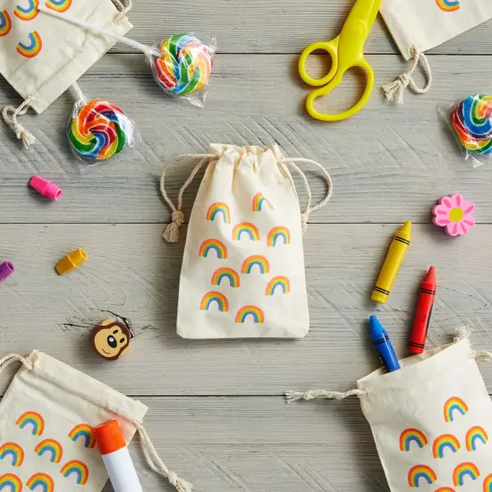 12-Pack Rainbow Party Favor Bags, 4 x 6 In&mdash;Colorful Gift Bags Perfect for Birthday Goodies, Treats, and Rainbow-Themed Party Celebrations, For Ages 3+ {2}