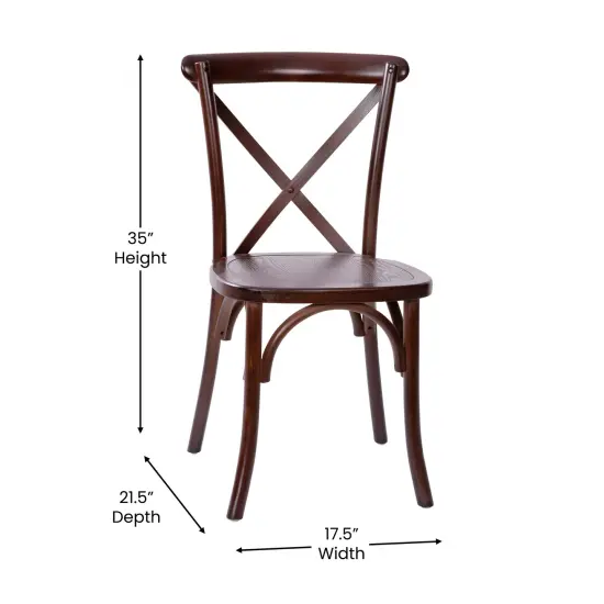 Emma and Oliver 2-pack X-Back Chair Walnut {4}
