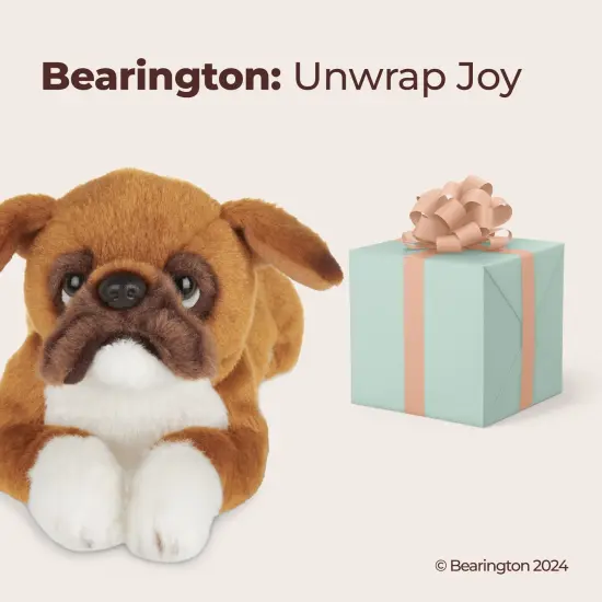 Bearington Boxer Dog Stuffed Animal, Brown and White Plush Canine, Perfect Birthday Gift for Puppy Fans and Kids of All Ages- 8 inches, Lil Roscoe, For Ages 3-14 {5}