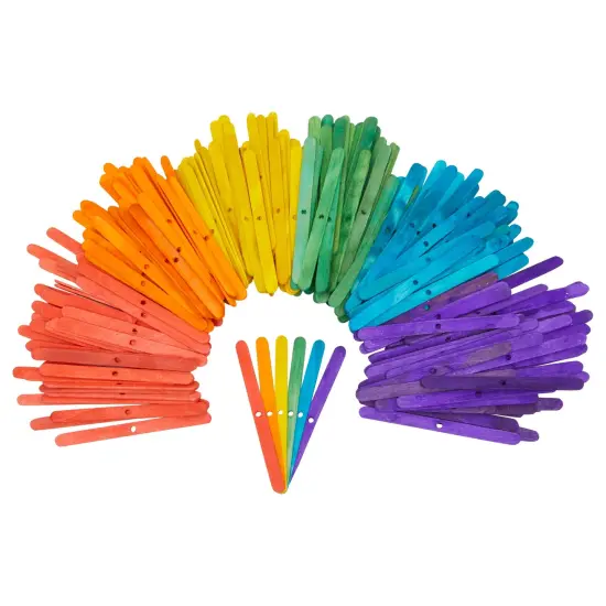 Wooden Wick Holders for Candle Making, Centering Tool (4.4 x 0.35 x 0.08 Inches, 6 Colors, 250 Pack) Multicolor {7}