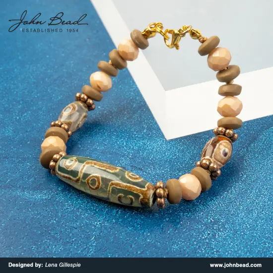 Crystal Lane DIY 7" Designer Glass Focal Bead Mix Strand Naturals Mix {2}