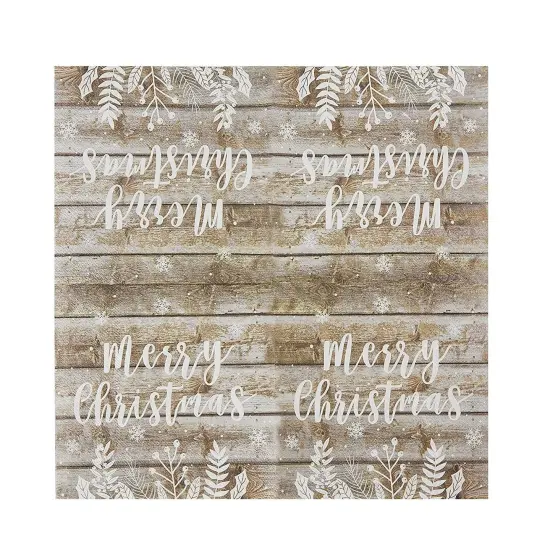 Juvale 100 Pack Christmas Paper Napkins, Wood Panel Design Holiday Party Supplies, 6.5 x 6.5 Inches, Rustic Christmas Cocktail Napkins {4}