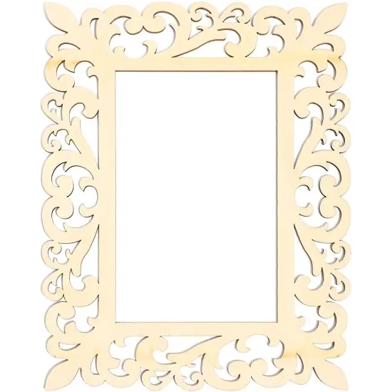 Unfinished Wooden Picture Frames for Crafts with Cutouts and String (6 Pack) Brown {6}