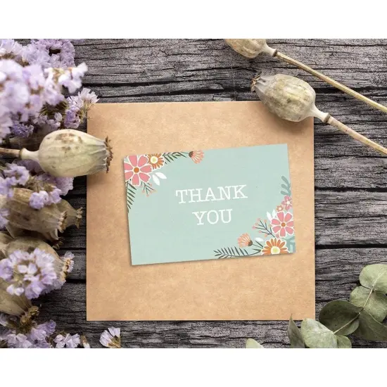 96-Count Thank You Cards with Envelopes, Bulk Box Set Blank Thank You Greeting Notes for Baby and Bridal Shower Graduation Birthday Wedding Party, 12 All Occasion Assorted Floral Designs, 4 x 6 inches Multicolor {3}