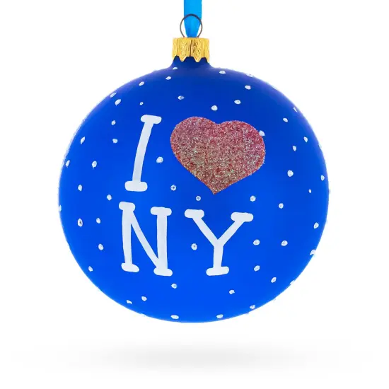 New York City at Night Glass Ball Christmas Ornament 4 Inches {3}