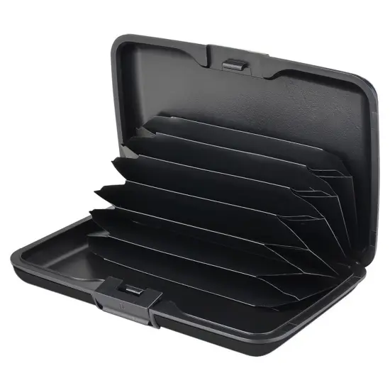 Zodaca Black Aluminum Pocket Waterproof Business ID Credit Card Wallet Holder Case Metal Box Pocket {4}