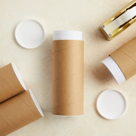 10-Pack Mailing Tubes with Caps for Packaging Posters, 3x7 Inch Round Cardboard Mailers for Artwork, Advent Calendars, Classroom Craft, DIY Projects, Gifts Brown {5}