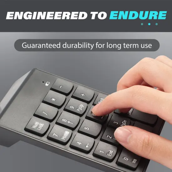 Insten USB Numeric Keypad, Portable Mini Wired Numpad, 18 Keys Accounting Number Keyboard Extension, For Laptop Desktop Computer PC, Black {6}