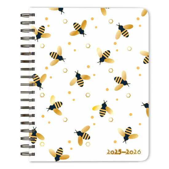 Busy Bees | 2026 6 x 7.75 Inch 18 Months Weekly Desk Planner | Foil Stamped Cover | July 2025 - December 2026 {1}