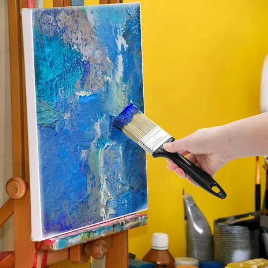 9 Pack Paint Brushes for Wall, 2'' 3'' 4'' Professional Paint Tools with Treated Plastic Handle, Home Wall Trim House Wide Chip Paintbrush Set for DIY Paint, Home, Furniture, Fences {4}