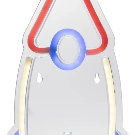 Northlight LED Rocketship Neon Lighted Wall Art - 16.25" Blue {7}