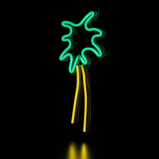 Northlight LED Palm Tree Neon Lighted Wall Art - 19" - Green and Yellow {7}