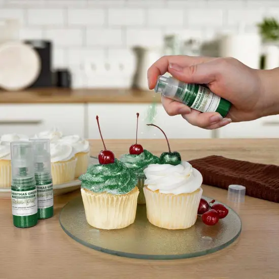 Bakell - Christmas Green Tinker Dust Edible Glitter (4g, 1x Spray Pump) for Food, Desserts, and Beverages! {4}