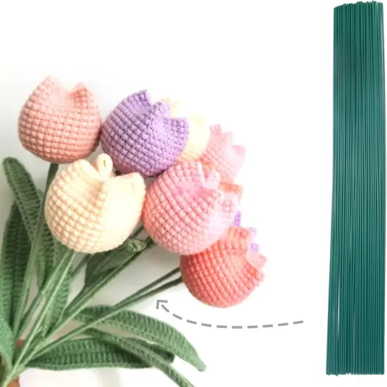 100 Pcs Floral Stems Wire,2 Gauge Florist Flower Wire Stems for Making Flower Arrangement,16 Inch Floral Wire Stems Florist Wire for Bouquet DIY Stem Wrapping and Handcrafts(Green) {5}
