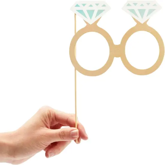72 Pieces Wedding Photo Booth Props for Bridal Shower, Bachelorette Party, Photobooth Selfies, with Sticks and Stickers {4}