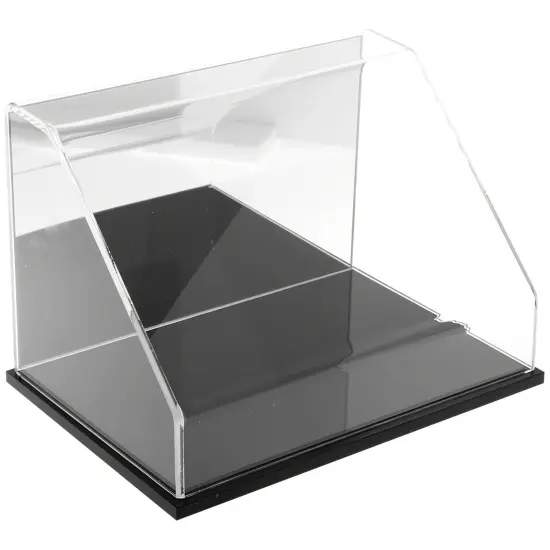 Plymor Clear Acrylic Slanted Front Display Case, 12" W x 8" D x 8" H Black (Mirrored) {1}