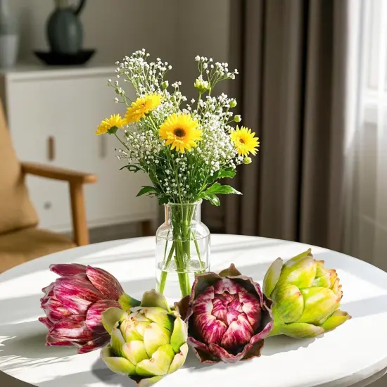 4-Pack Large Green Faux Artichokes - (Green) {5}