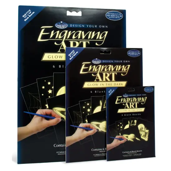GLO Series | Engraving Art&trade; 6pc Glow in the Dark Foil Blank Boards {1}