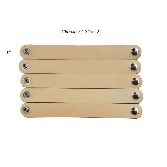 1 Inch Vegetable Leather Bracelets Blank 6 Pack - Stamping, Tooling, Engraving Ready {5}