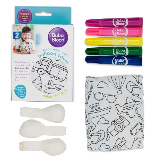 BubaBloon Colour In Travel Design Cotton Balloon Cover with Washable Markers {5}