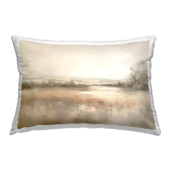 Reflective Beige Countryside Decorative Printed Throw Pillow Design by Irena Orlov, 14 x 7 x 20 {1}