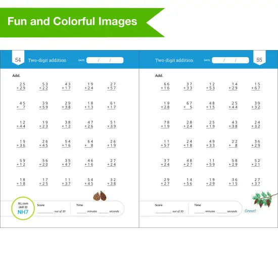 IXL Addition Facts & Fluency 2nd Grade Math Workbook, Mathematics Book for Kids Ages 7-8 Covering Addition Facts Through 20 and 2 Digit Adding Problems With Numbers up to 99 {4}
