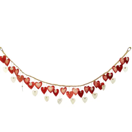 Jeweled Hearts Capiz Garland - Valentine's Day and Wedding Decor Red {1}