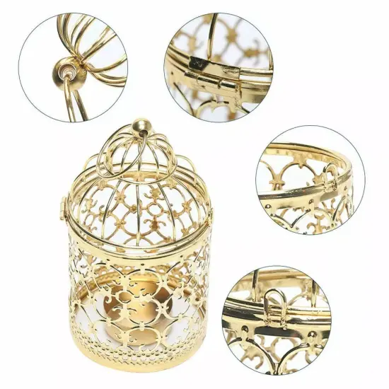 Vintage Metal Tealight Hanging Birdcage Lantern Candle Holder Home Decoration {3}