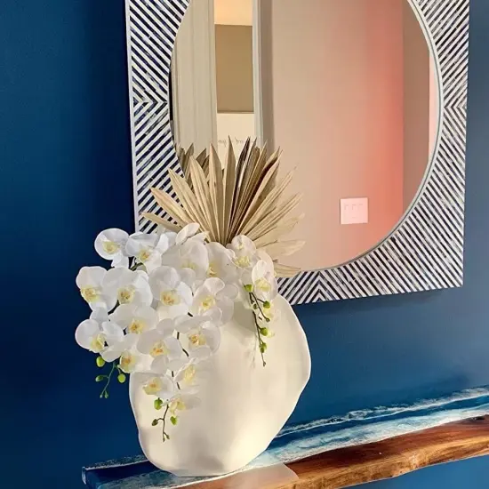 Real Touch Orchid Stems Artificial Phalaenopsis Flowers Latex Orchid Branches or Home Office Party Hotel Decoration DIY Wedding Centerpieces, White {2}