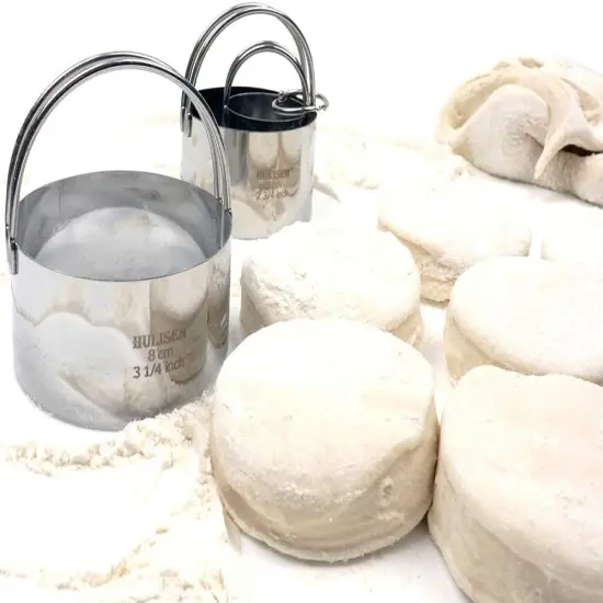 Biscuit Cutter Set Stainless Steel Round with Handle Professional Silver {4}