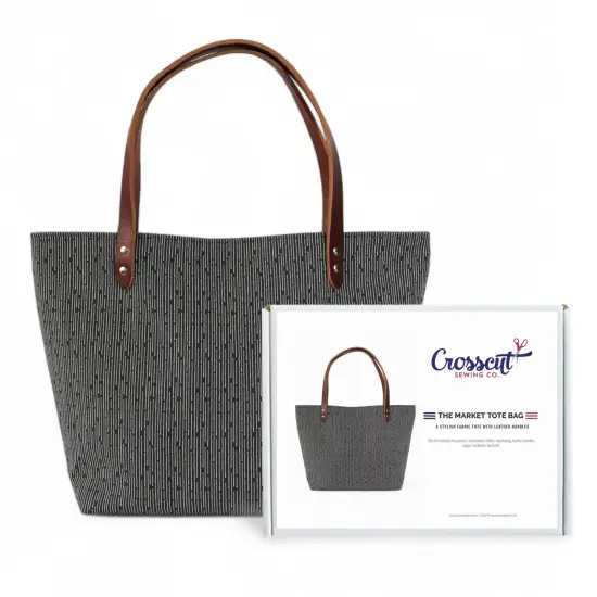 Crosscut Sewing Co.&reg; Market Tote Bag Sewing Project Kit for Beginners with Fabric, Instructions and Video Line up {1}