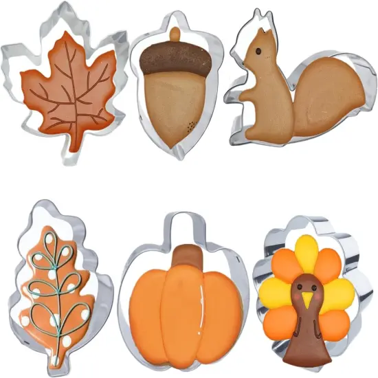 Thanksgiving Cookie Cutter Set &ndash; 6 Fall Shapes Cookie Cutters with Decorating Instructions halloween {6}