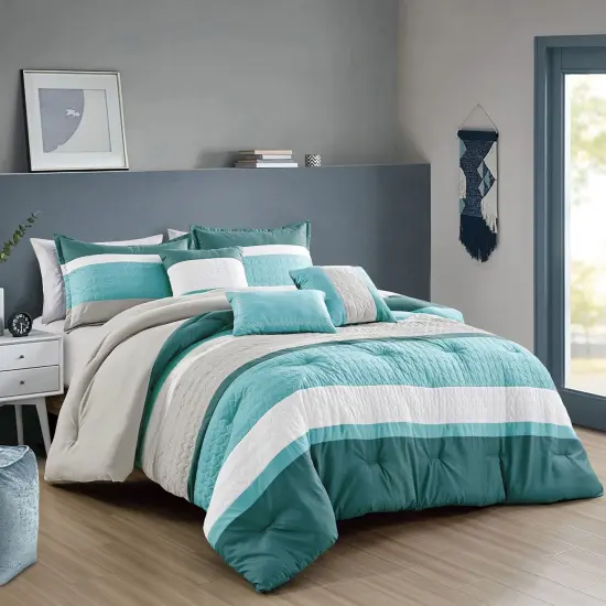 Complete 6 Piece Bedding Set with Breakfast Pillow {2}