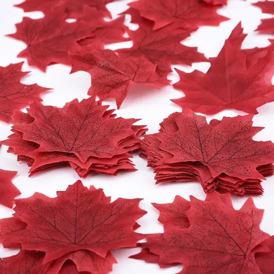 300 Pieces Artificial Autumn Maple Leaves {3}