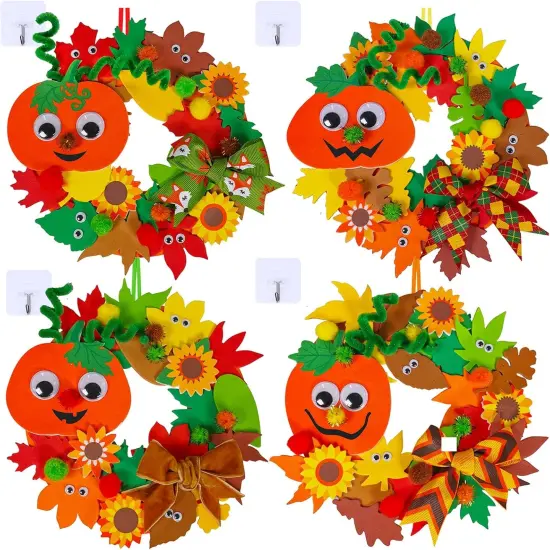 12 Sets Fall Craft Kits Kids - Wreath Signs Decorations {1}