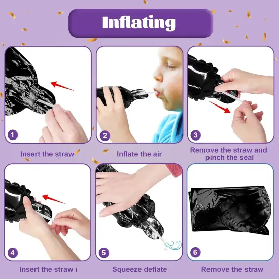 Happy Birthday Balloons Banner (Black) {2}