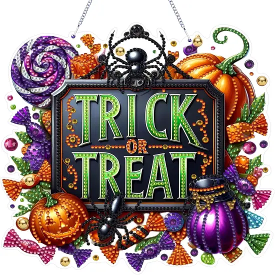 Halloween Diamond Art Hanging Kits for Adults,(Trick or Treat) {1}