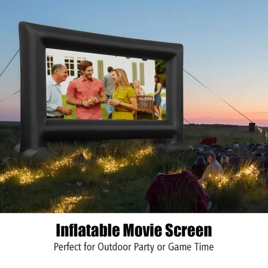 Costway 14FT\16FT\18FT\20FT InflatableProjector Screen Projection Outdoor Home Theater W/ Blower {3}