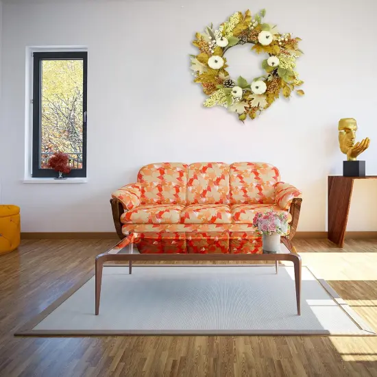 Fall Wreath with Pumpkin,Maple Leaf,Ivy Leaf,Colorful Berry {4}