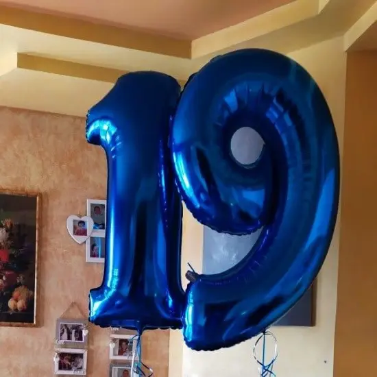 40 Inch Big Night Blue 9 Balloon Number - Night Blue {4}