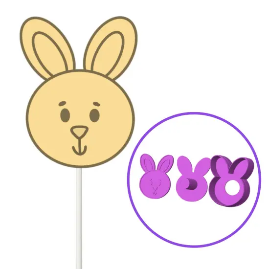 Easter Bunny FaceCake Pop Mold OR Popper {1}