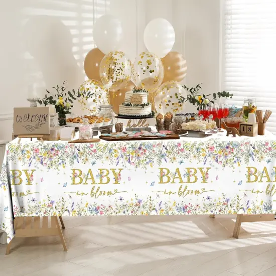 Wildflower Baby Shower Decorations Tablecloths {2}