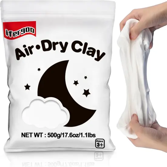 White Air Dry Clay, DIY Creative Modeling Clay for Kids, Super Light Magic Clay for Kids Age 3-12, Safe & Non-Toxic, Molding Clay for Sculpting {1}
