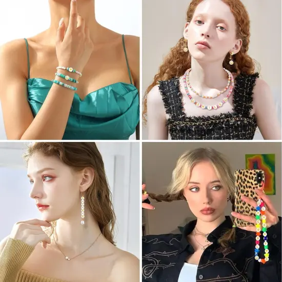 1400pcs Round Letter Beads for Jewelry Making, 28 Style Gold A-Z Alphabet Acrylic Beads Kits Heart Beads for Bracelets Making {4}