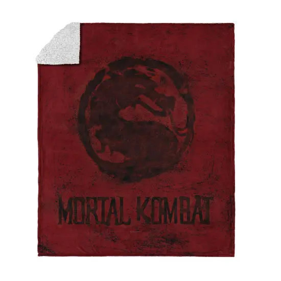 Warner Brothers Mortal Kombat Silk Touch Sherpa Throw Blanket Test Your Might {7}