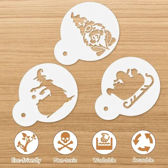 30 Pieces Holiday Cookie Coffee Stencils(Cooking,Painting) {2}