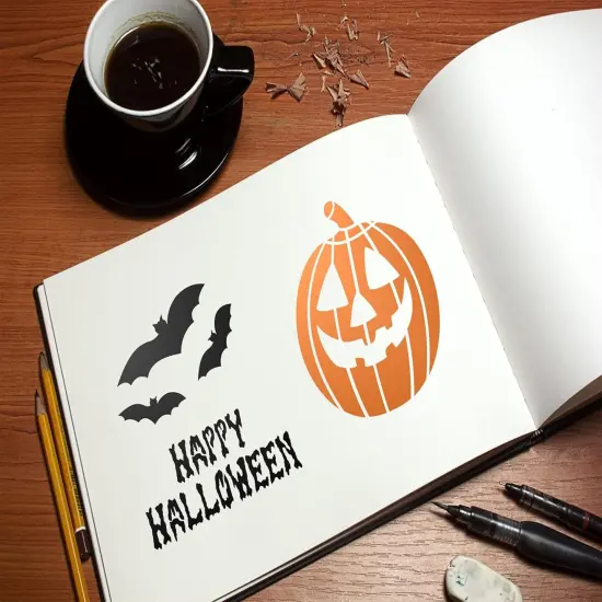 Halloween 4-Pack Stencil(Happy Halloween 4-Pack Stencil Set V2 8.5&rdquo; x 11&rdquo;) {2}