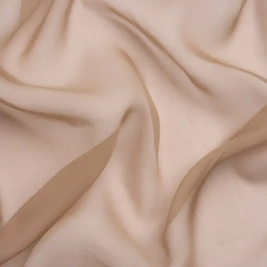 1 Yard Premium Chiffon-Like Silk Voile 54" Wide Dark Beige Solid Fabric for Fashion Design {1}